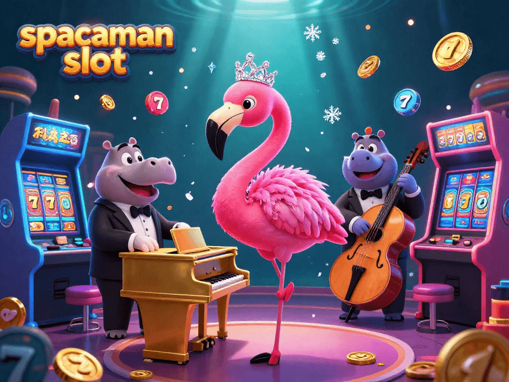 Spin the spaceman slot for thrilling jackpot chances in this vibrant 3D casino illustration.