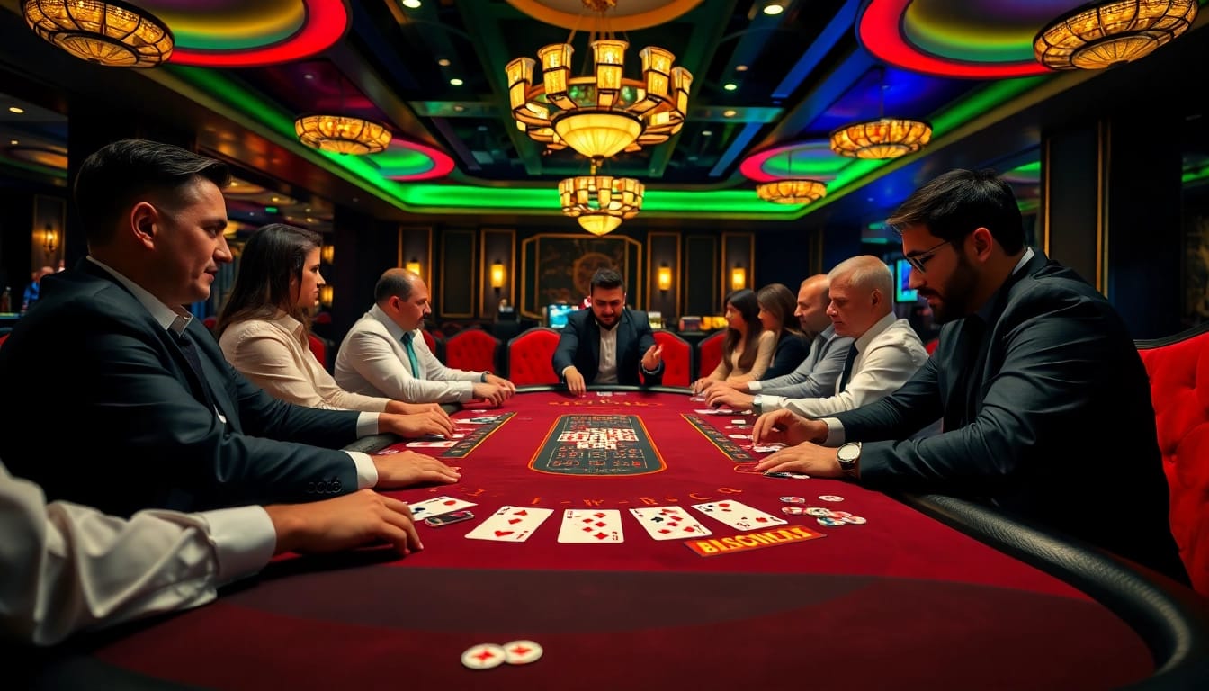 Experience thrilling gameplay at a Blackjack Casino table with vibrant cards and chips.