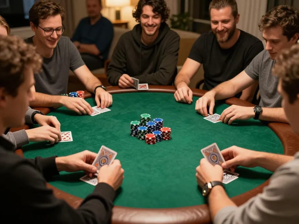 Experience thrilling poker strategies with m111-style gameplay at a friendly home game night.