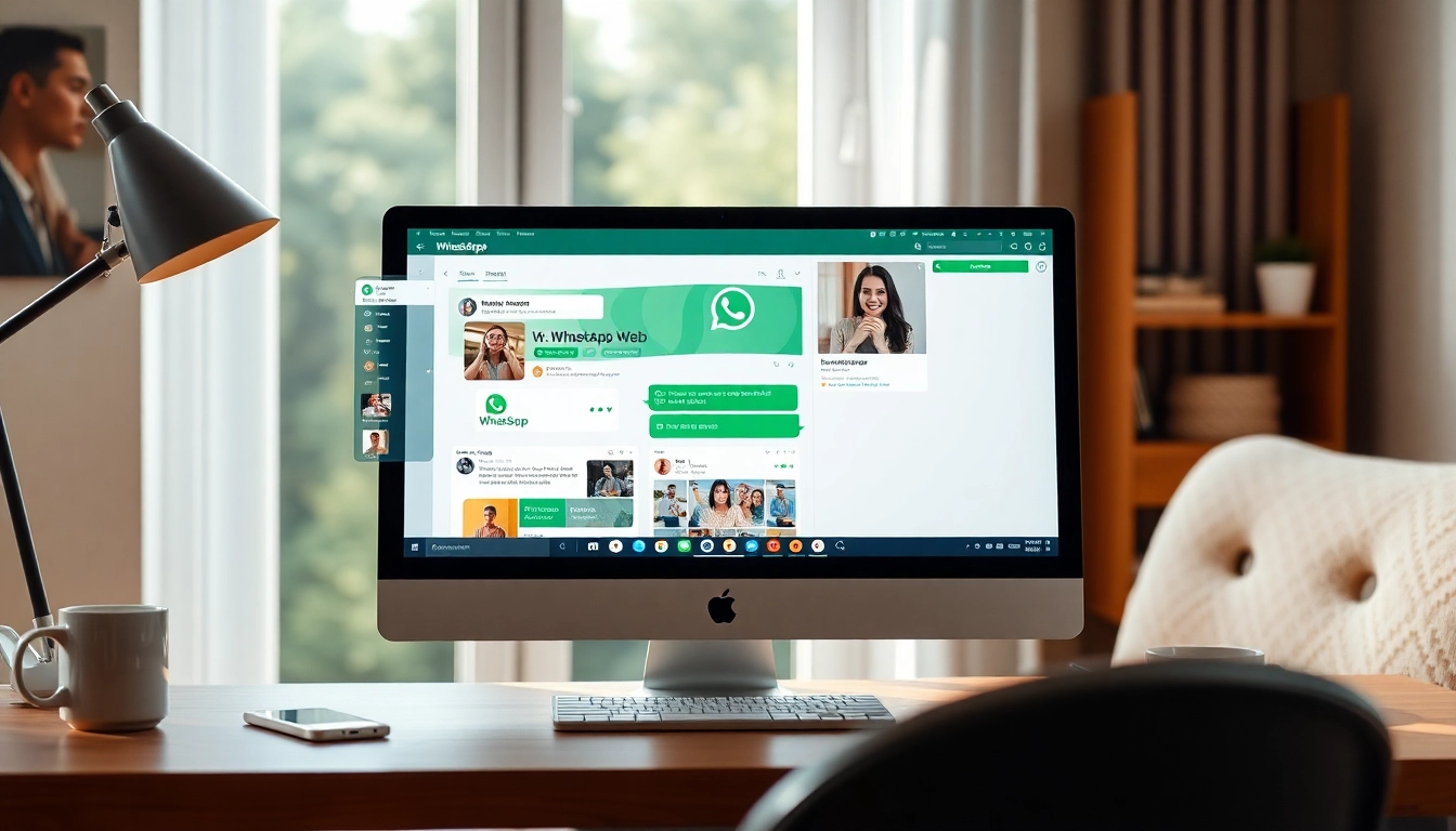展示消息功能的 WhatsApp Web 界面，体现 快连官网 的用户友好沟通。