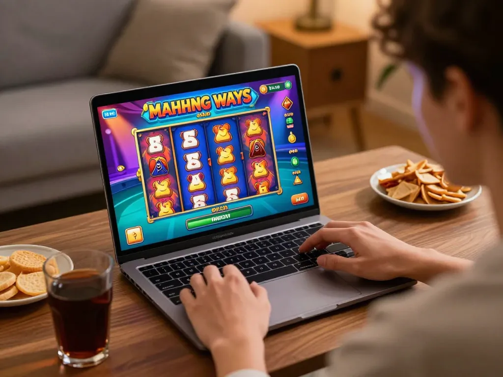 Player enjoying Mahjong Ways on Tempo 123 online gaming site, colorful graphics enhance experience
