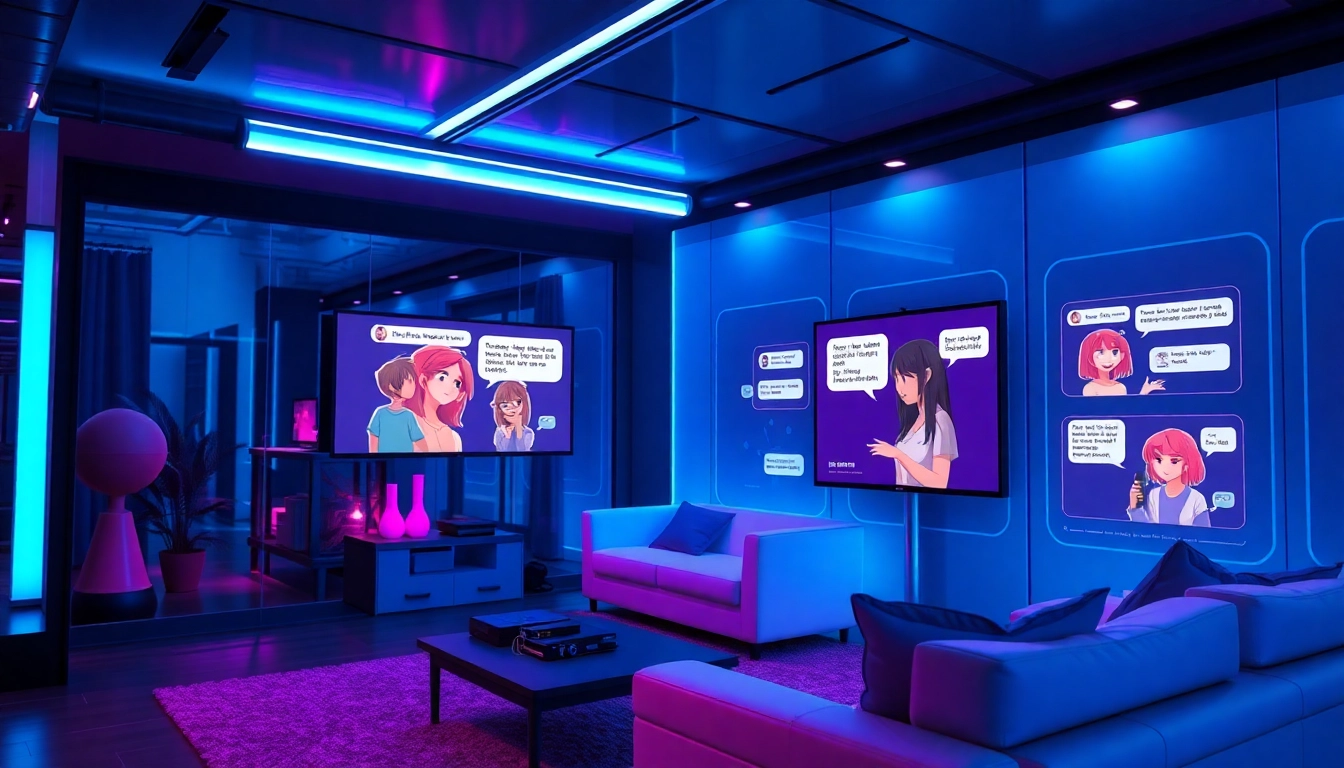 NSFW character AI chat interface showcasing interactive adult-themed conversations in a modern digital space.