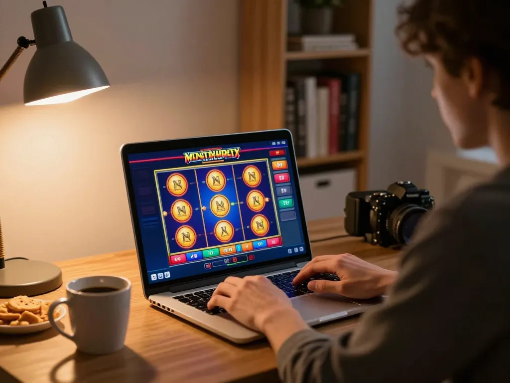 Engaging online gaming experience at https://f168.sarl/ where players enjoy slots in a cozy home setting.