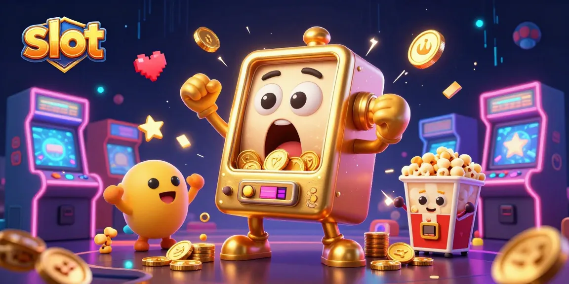 Spin and win with the slot machine hitting jackpots, celebrating with cheering baby slots.