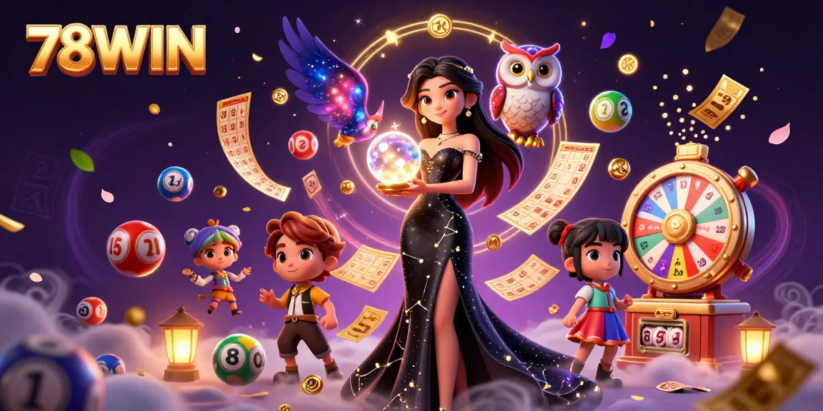Win big with 78WIN in a vibrant, dynamic casino-themed illustration showcasing exciting gaming elements.