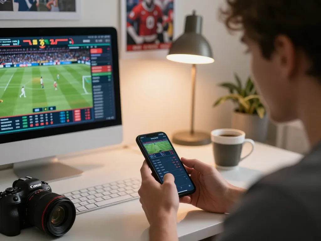 Engaging online betting moment with nhà cái ww88 on a smartphone app, showcasing live stats and excitement.