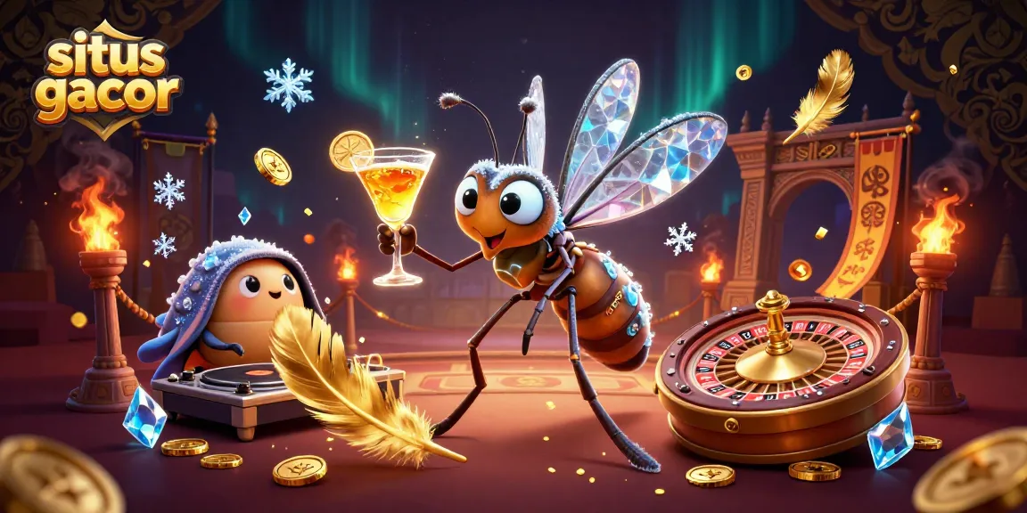 Experience situs gacor through an exciting 3D casino scene with lively characters and vibrant game elements.