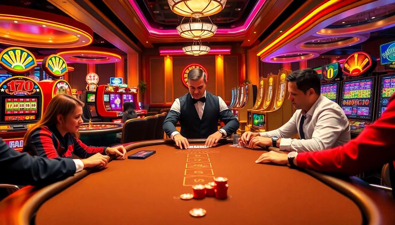 VVVwin players enjoying an engaging blackjack game in a modern casino environment.