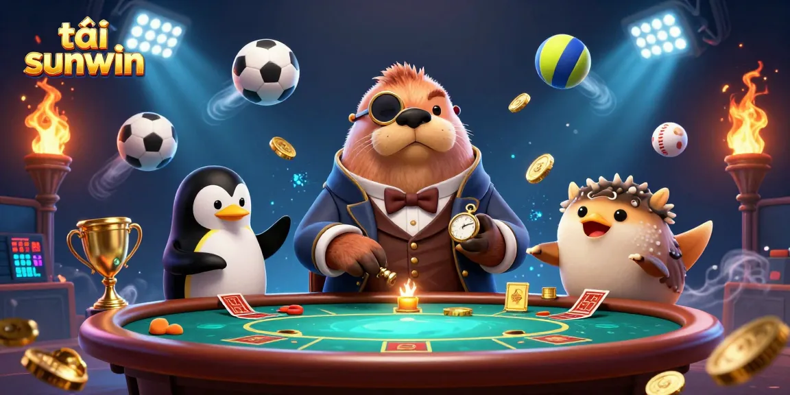 Win big with tải sunwin at the underwater casino featuring a jolly walrus and exciting game elements.