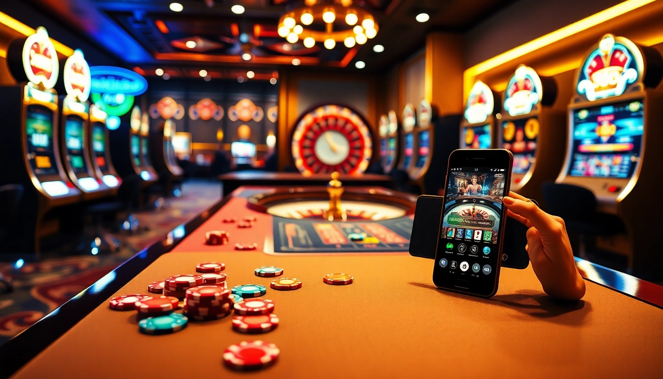 Experience thrilling gameplay with the s8 app on a vibrant casino table surrounded by excitement.