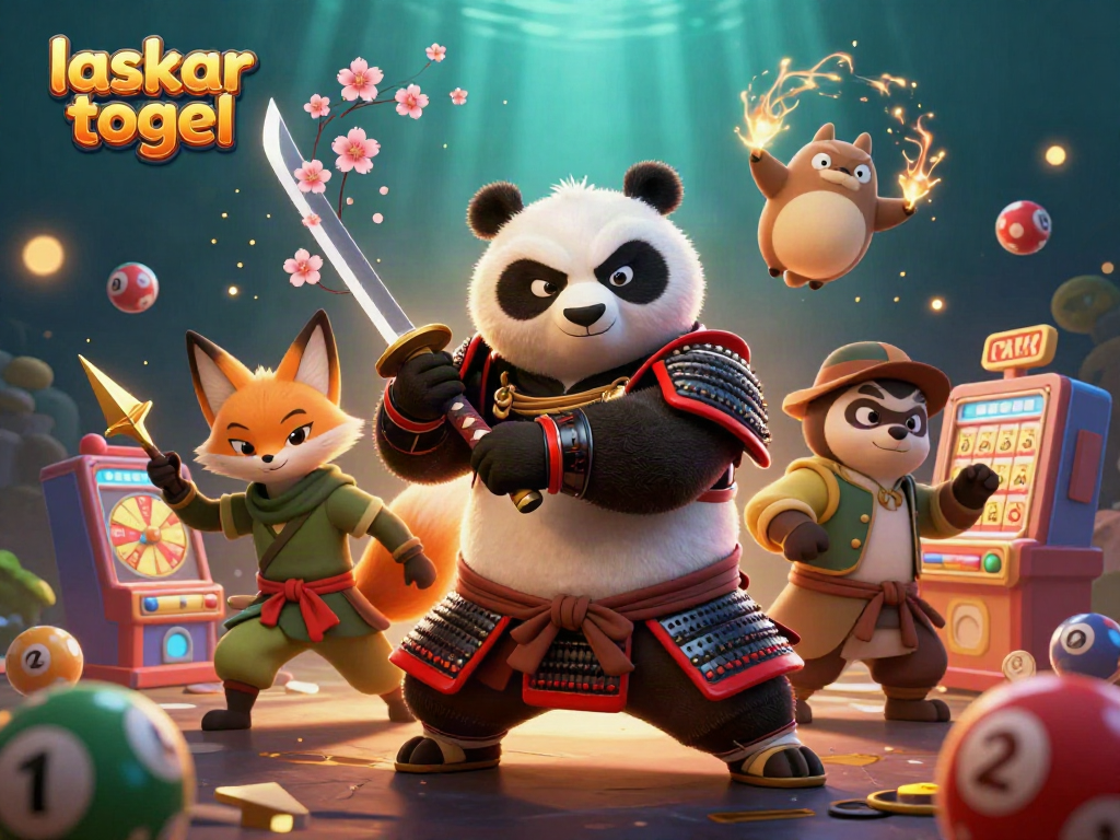 Experience thrilling gameplay with laskar togel as cute characters navigate a vibrant lottery scene.
