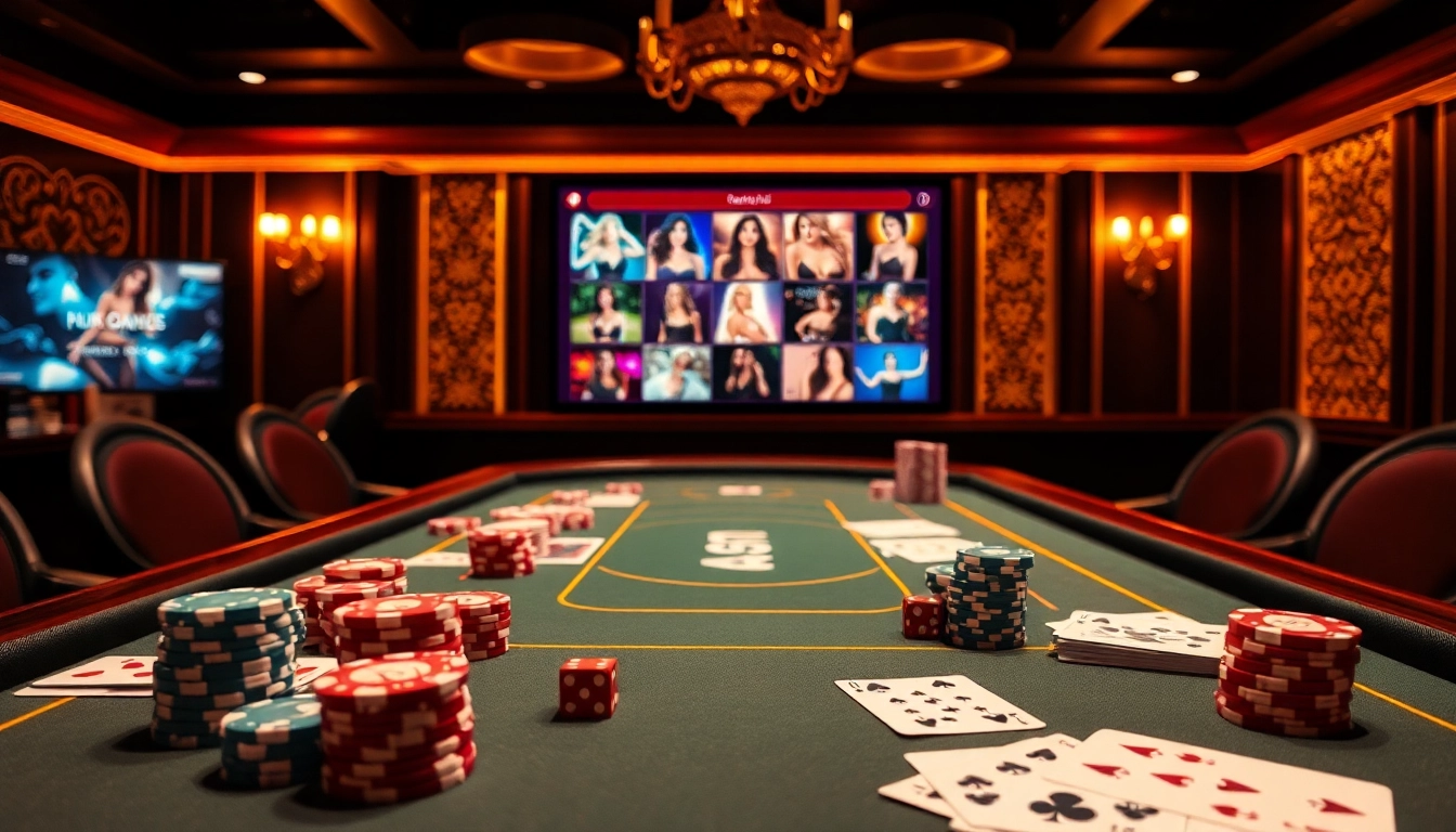 Engage with exciting sex games on a high-stakes casino table filled with chips and cards.
