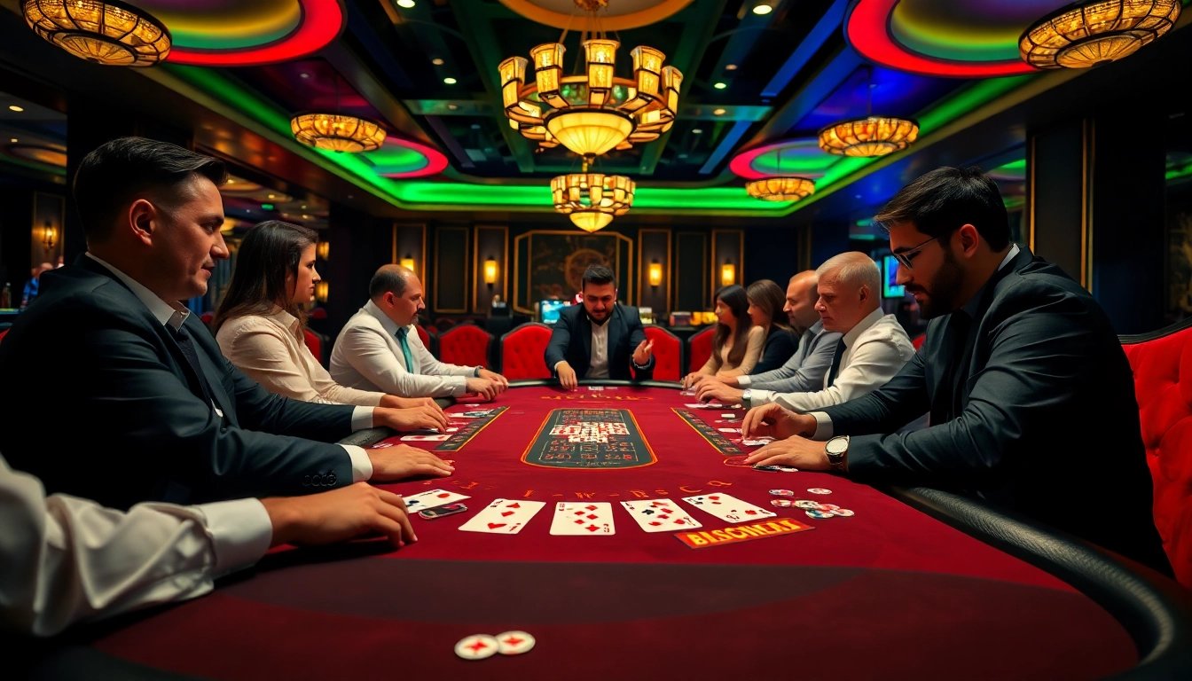 Experience thrilling gameplay at a Blackjack Casino table with vibrant cards and chips.