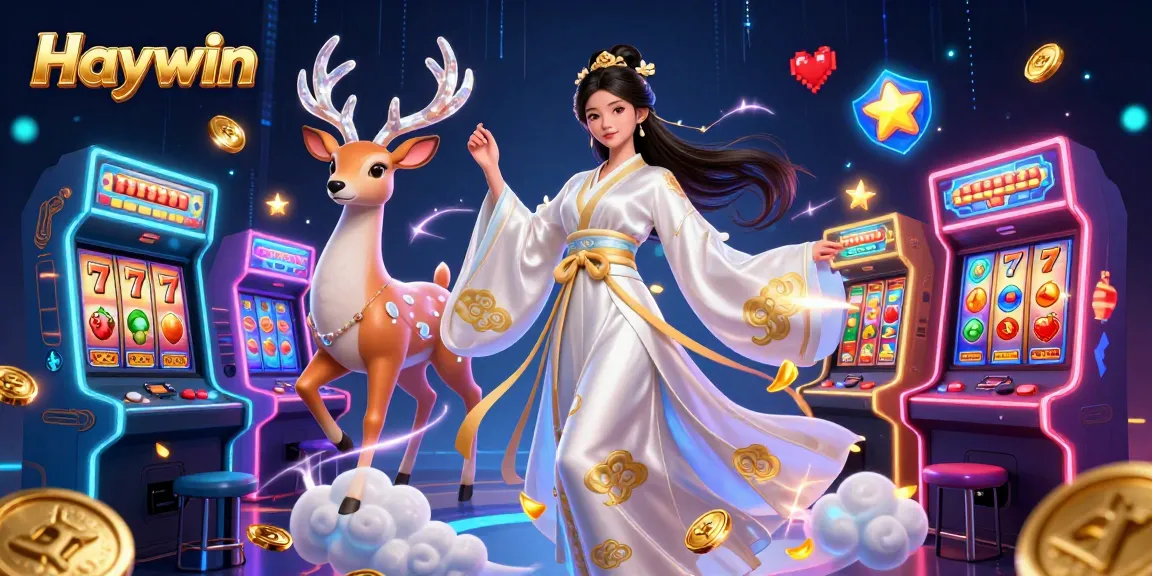 Engage with Haywin's thrilling slot games featuring colorful slot reels and jackpot counters.