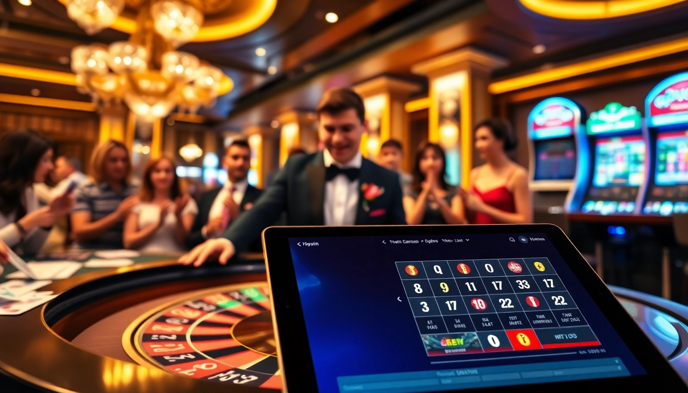 Gamblers enjoying the luxury of 789win casino games at a stylish roulette table.