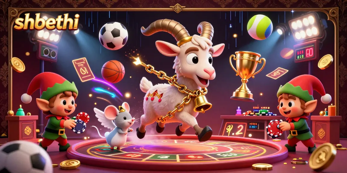 Engage in thrilling games at shbethi with festive characters in a vibrant casino setting.