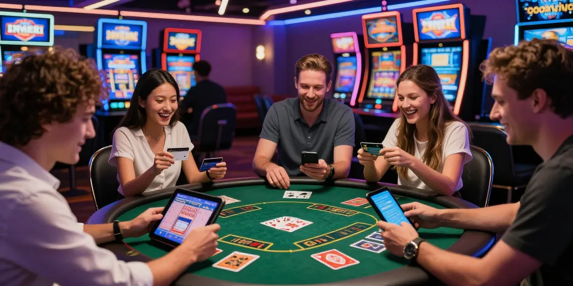 Players enjoying the thrill of credit card casinos with secure transactions and exciting games.