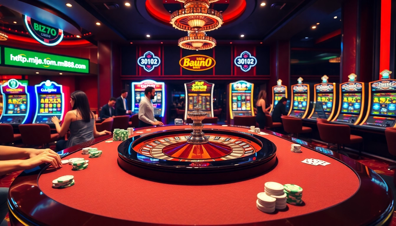 Experience the thrill of gambling at https://mm88.sa.com/ with vibrant casino tables and players enjoying the excitement.