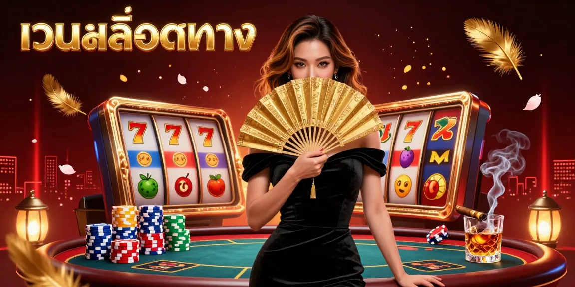 Engaging playtime with เว็บสล็อตตรง highlights vibrant slots and poker elements in a luxurious casino setting.