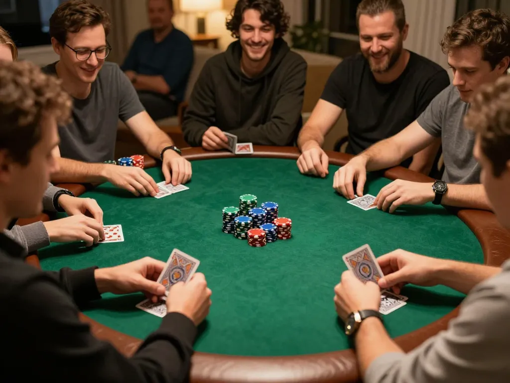 Experience thrilling poker strategies with m111-style gameplay at a friendly home game night.