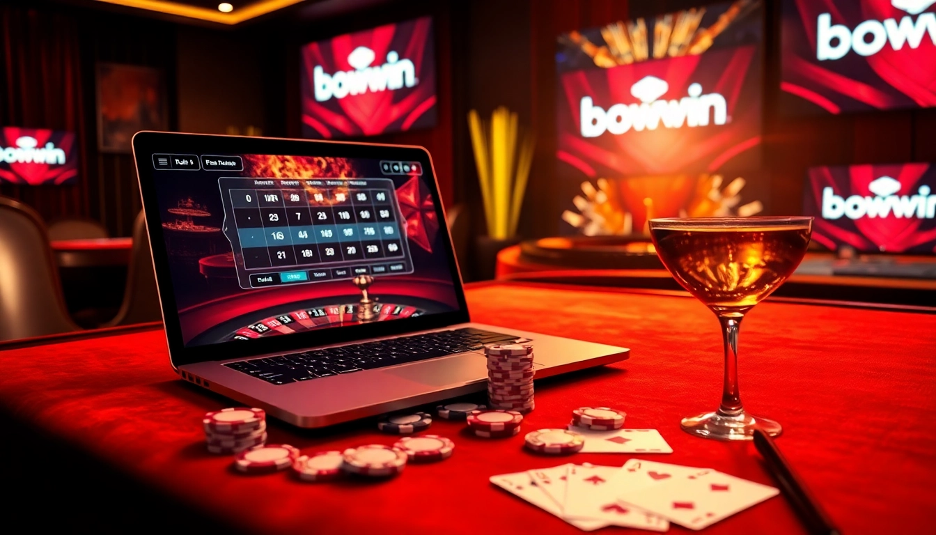 Experience thrilling gameplay with bomwin as poker chips stack up on the vibrant casino table.