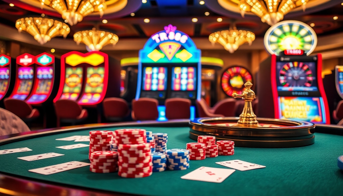 Experience the thrill of TR88 with dynamic casino games and vibrant table settings.