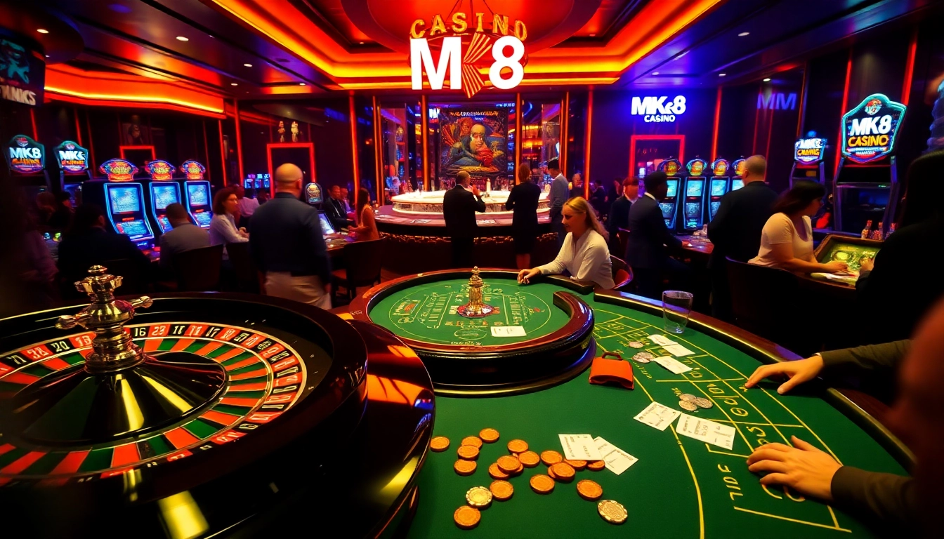 Experience luxury gaming at MK8 Casino with plush tables, exciting roulette, and vibrant atmosphere.