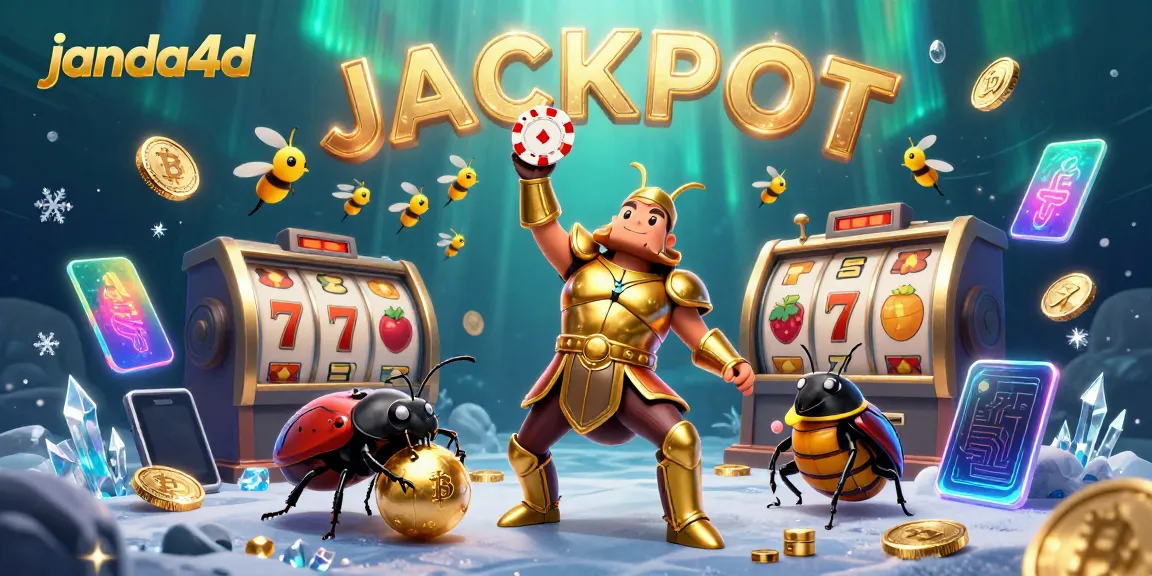 Permainan jackpot janda4d dengan simbol slot berwarna-warni memberikan peluang menang optimal.
