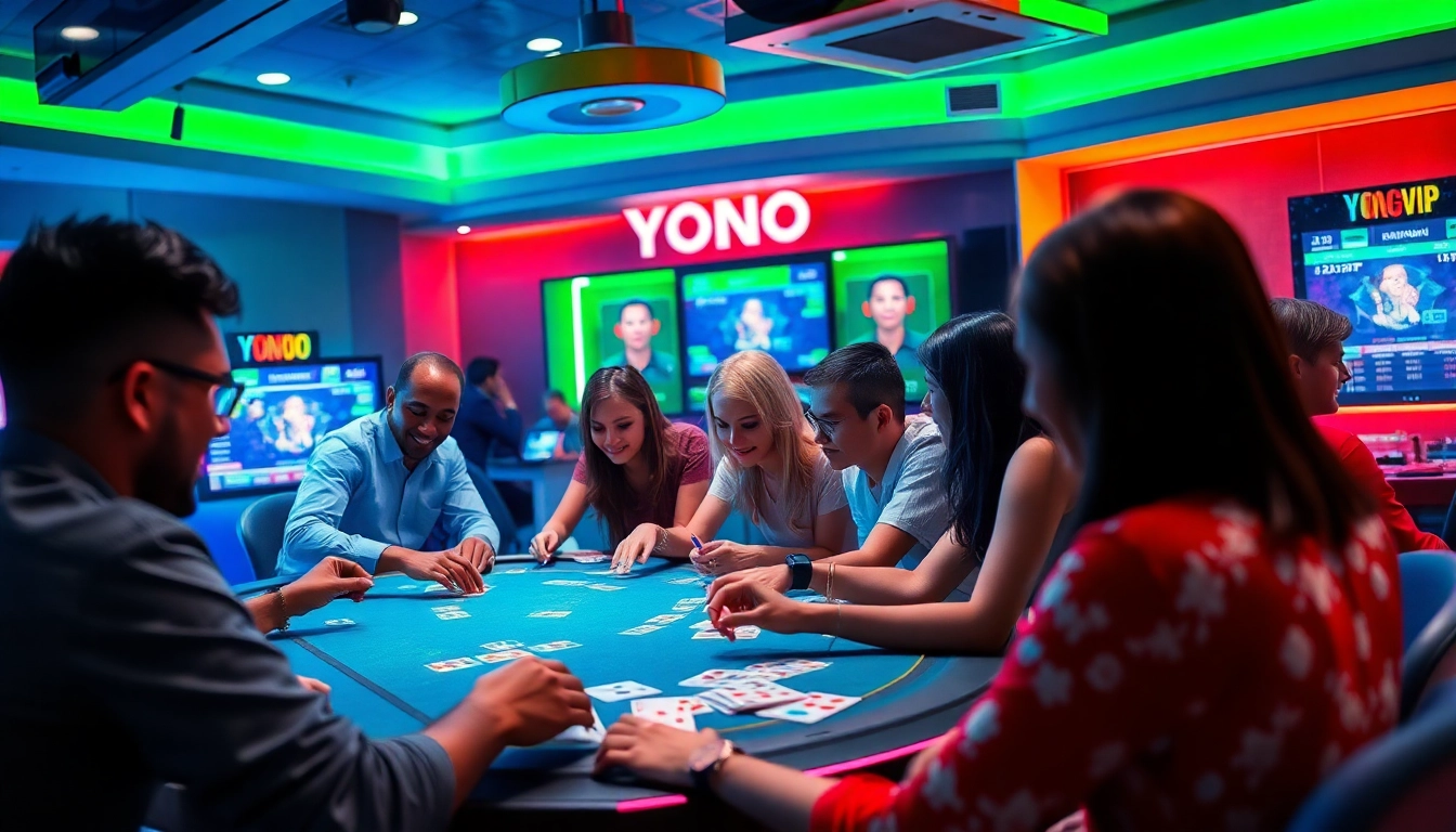 Yono VIP gaming scene with diverse players enjoying a card game experience.