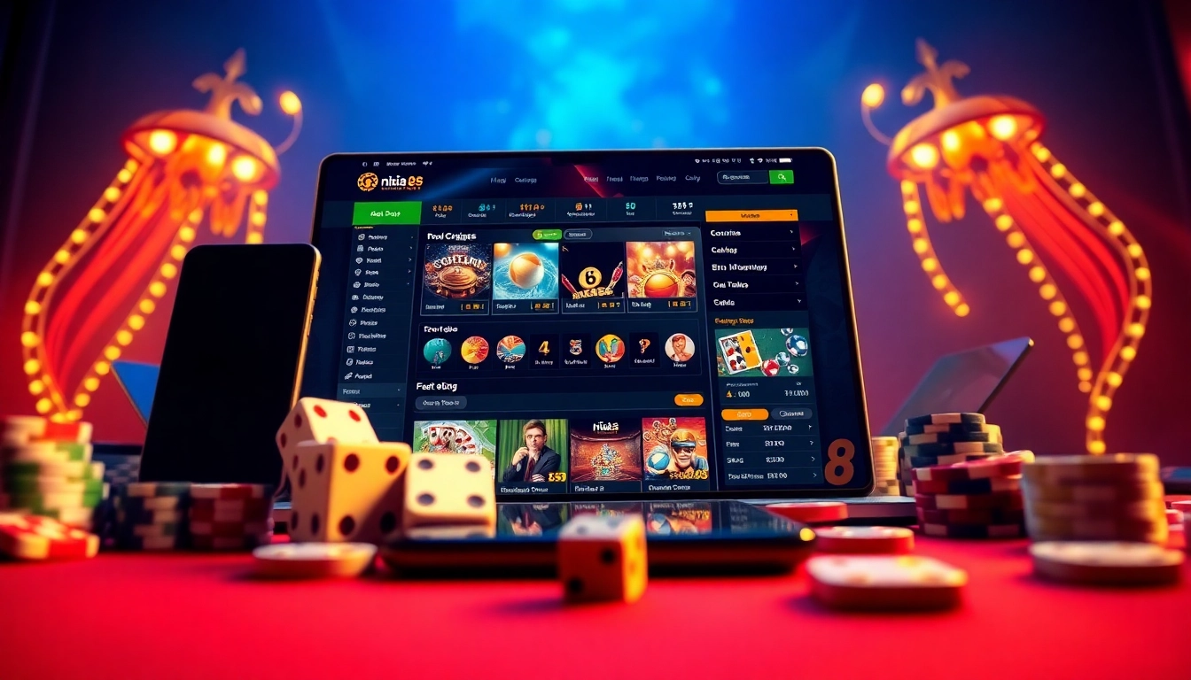 Explore the engaging online betting experience with nhà cái 8s featuring a modern interface and vibrant casino game elements.