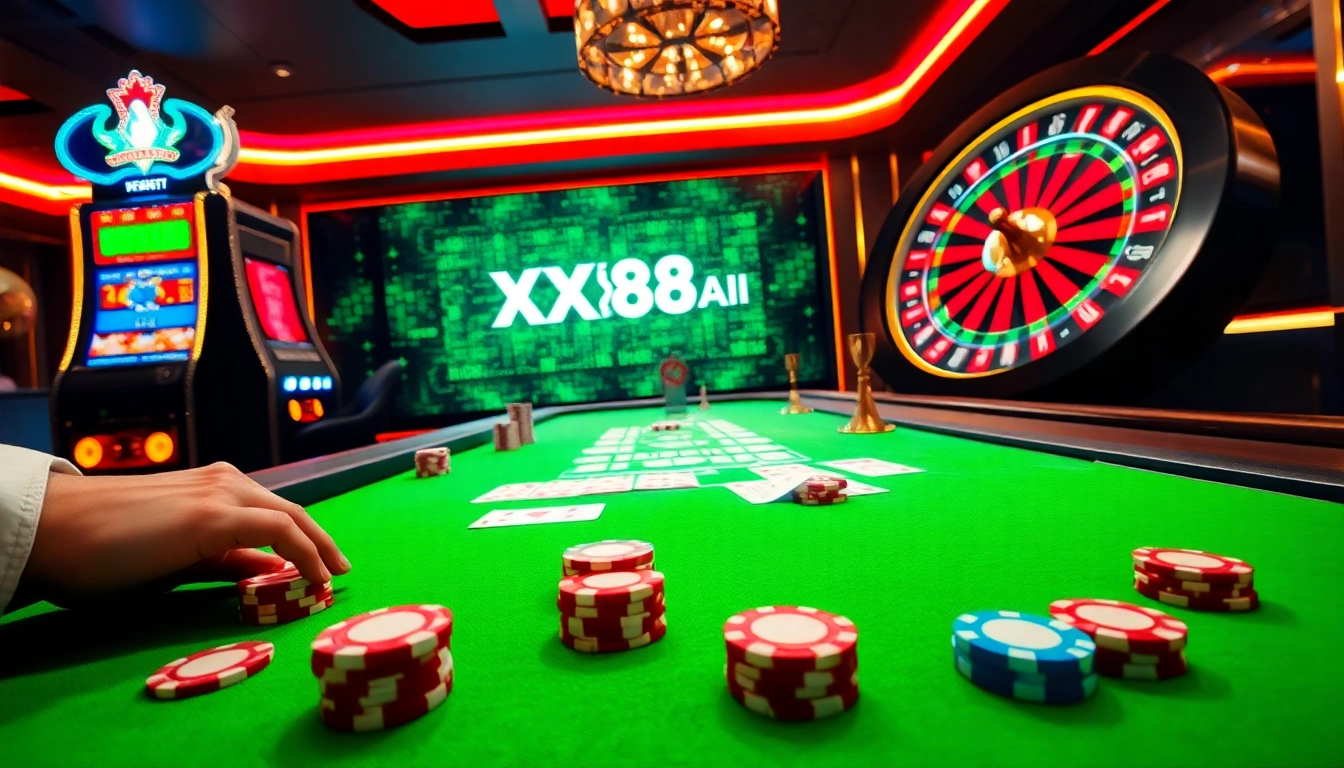 Players enjoying an immersive gambling experience at XX88.AI's luxurious casino interface.
