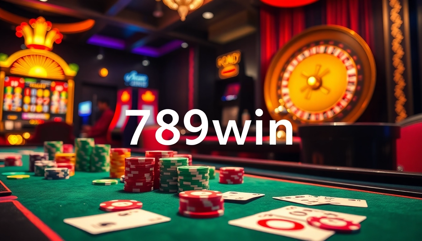 Players engaging with exciting games at 789win casino, featuring vibrant slots and poker action.