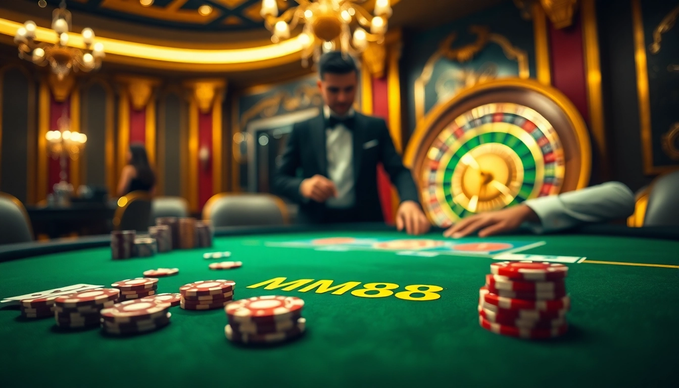 Experience thrilling gameplay at mm88 with vibrant casino tables and engaging players.