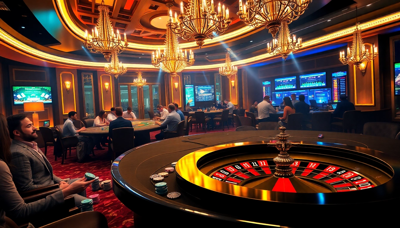 Experience the thrill of gambling with 5Z7779 poker chips at a luxurious casino table.