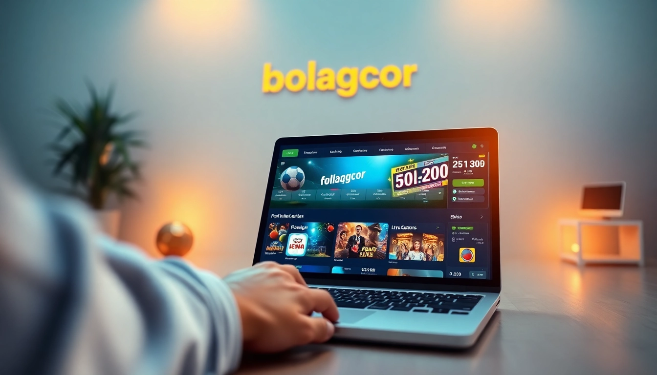 Engaging online gambling interface at bolagacor featuring football betting and games.