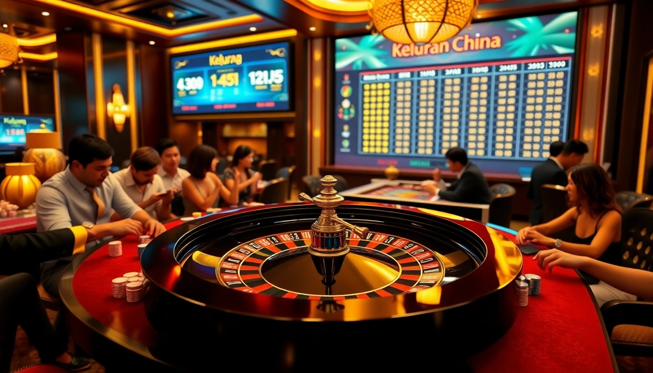 Showcase lively roulette gaming with keluaran china results displayed, attracting enthusiastic gamblers.