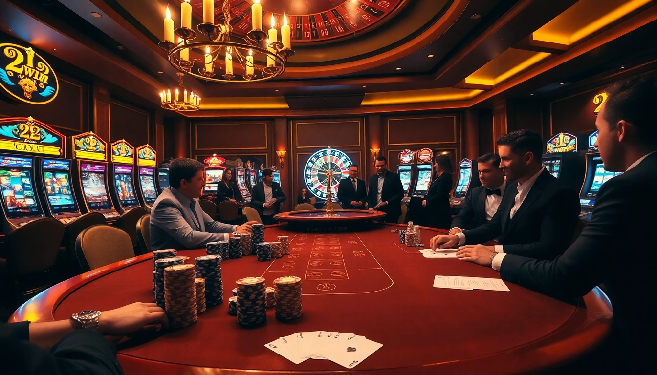 Exciting poker action at 32win casino with luxurious setting and vivid gaming elements.