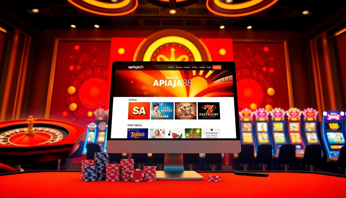 Experience the excitement at situs apiraja88 with engaging online slot games and casino visuals.