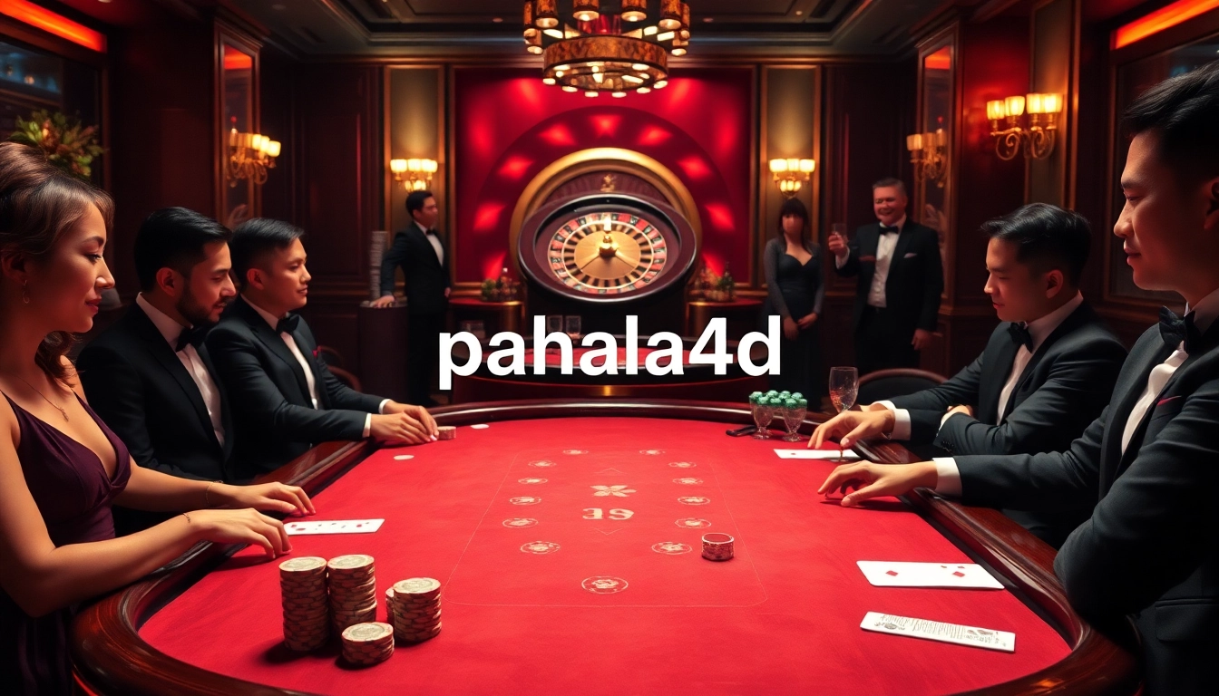 Experience the thrill of pahala4d with intense gameplay at the poker table in a luxurious casino.