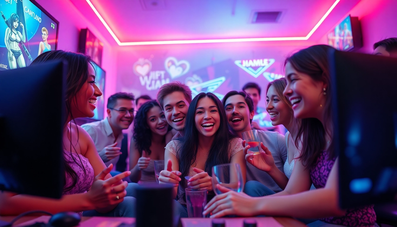 Engaging scene showcasing diverse characters in interactive sex games, with vibrant colors and dynamic gaming elements.