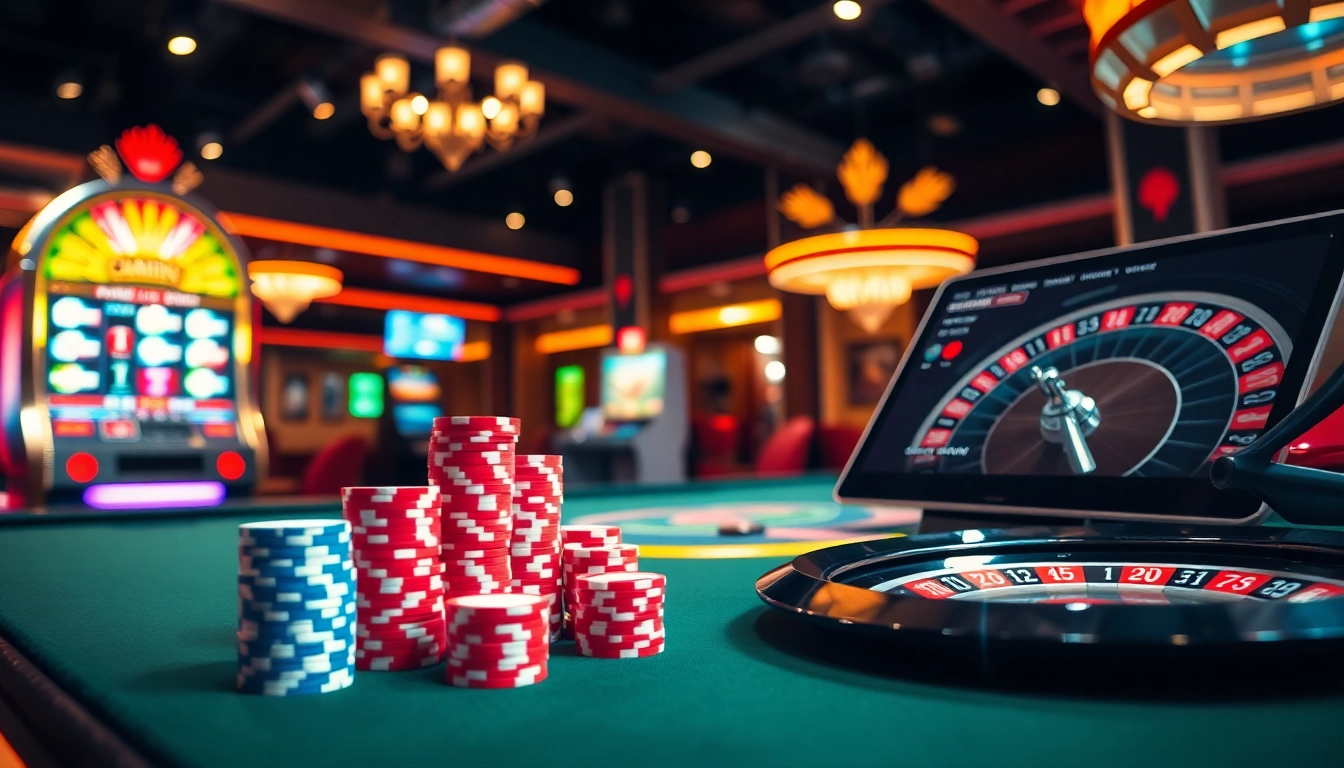 Enjoy a thrilling game of poker at bomwin's luxurious casino table with vibrant chips.