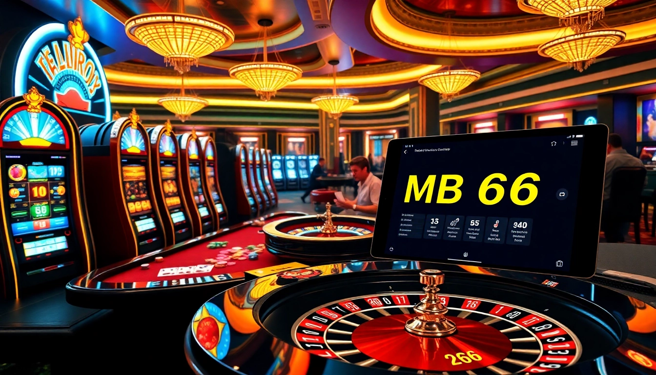 Play captivating games at MB66 casino with vibrant tables, slots, and engaging online interfaces.
