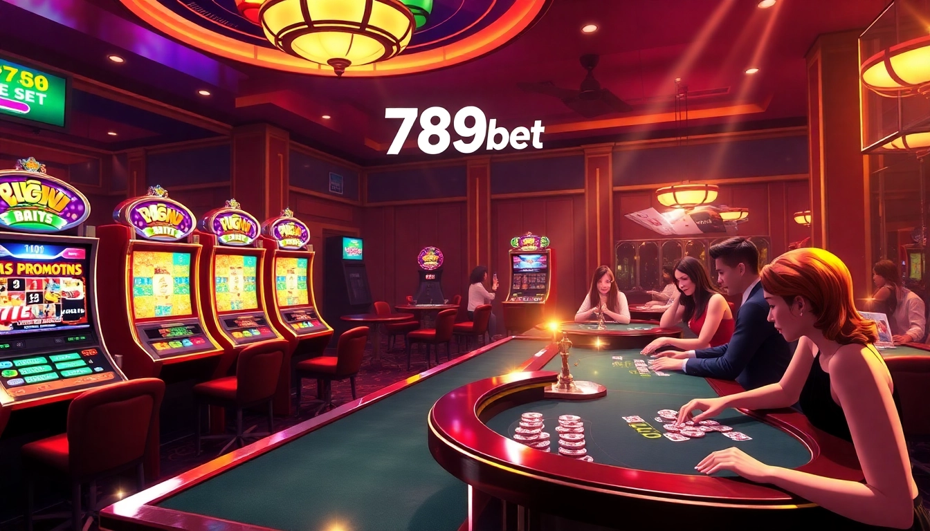 Exciting gaming atmosphere at 789bet events with vibrant casino tables and engaging players.