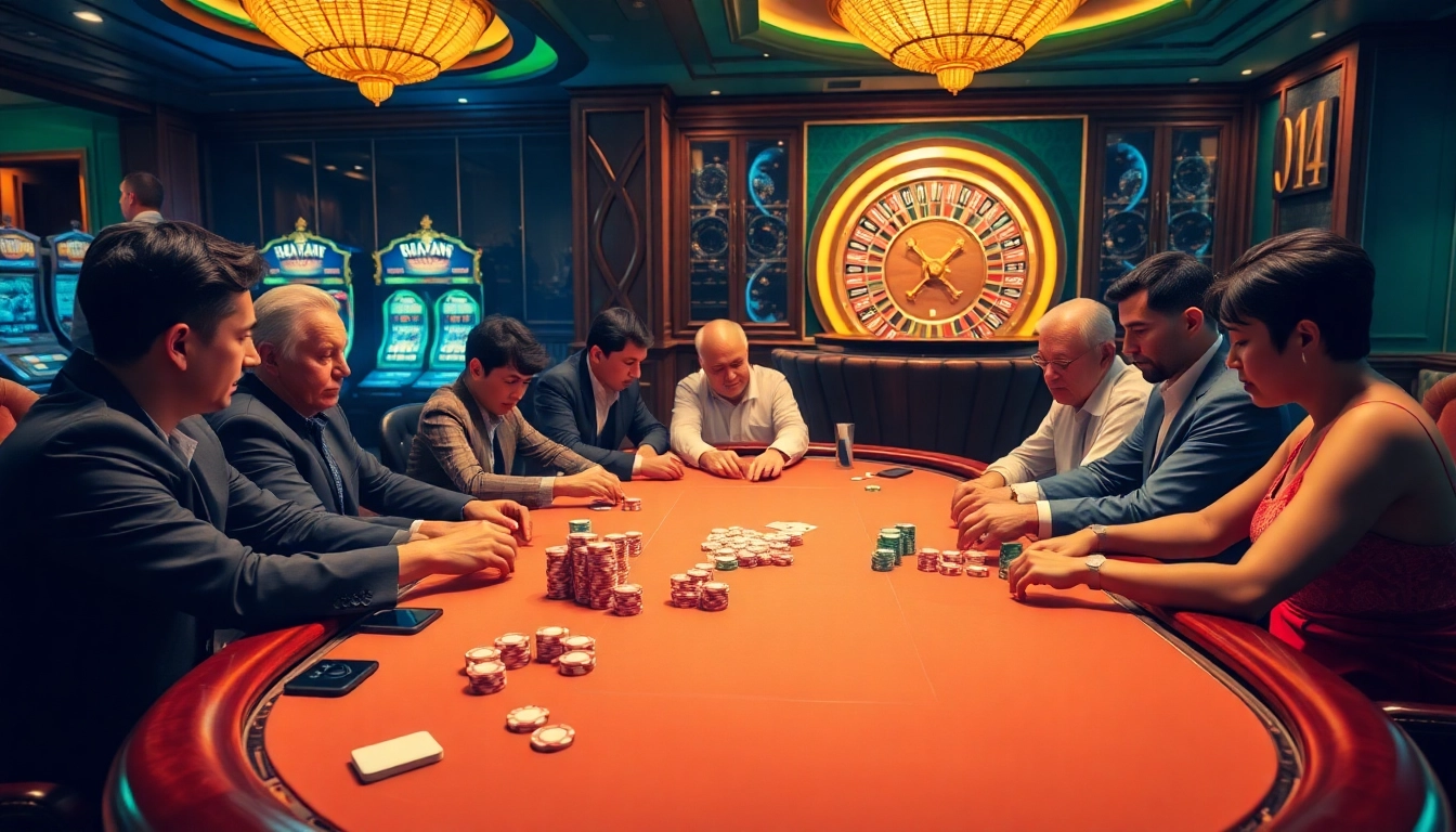 Players gathered around an elegant poker table at https://789f.town/, focusing on their strategies and winning chances.