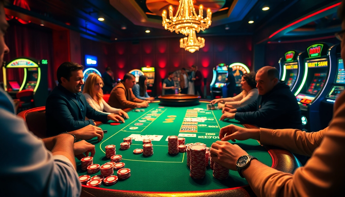 Experience thrilling gameplay on a professionally designed casino table at https://kk55.blue/ with vibrant poker chips and cards.